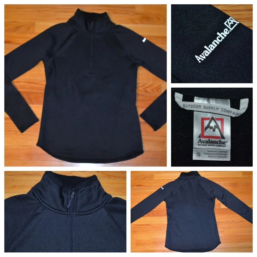 Women’s Avalanche black quarter-zip sweatshirt, size S